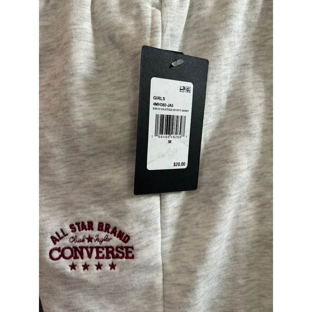 NWT Converse Girls Sweatpants Elastic Waist Comfort Fit Athletic Wear MSRP $20